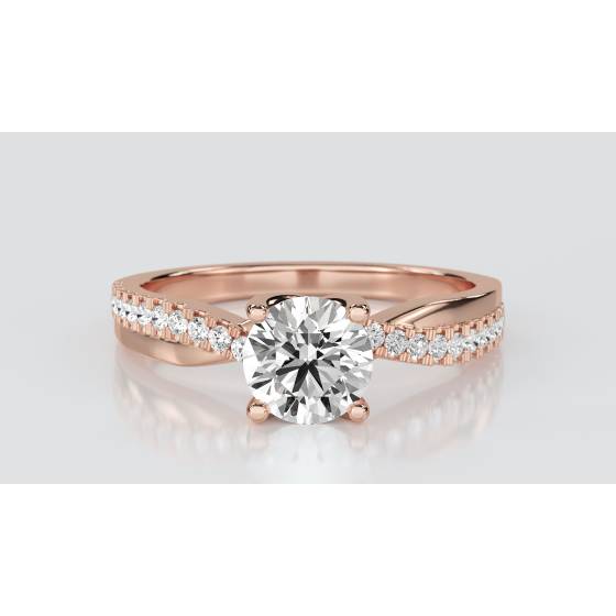 Infinity Round Shoulder Set Diamond Engagement Ring