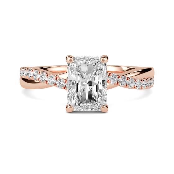 Infinity Radiant Shoulder Set Diamond Engagement Ring