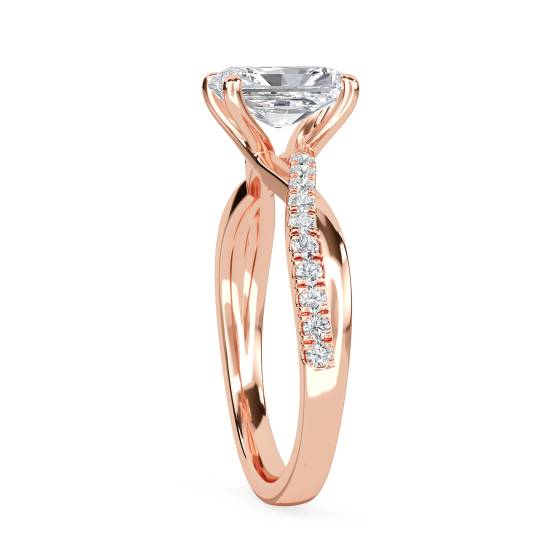 Infinity Radiant Shoulder Set Diamond Engagement Ring