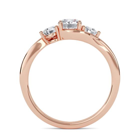 Unique Round Diamond Trilogy Ring