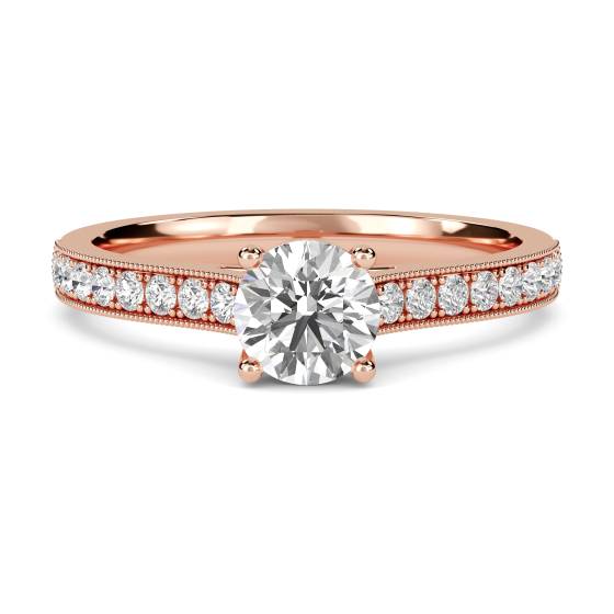Round Diamond Shoulder Set Ring