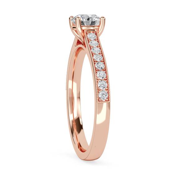 Round Diamond Shoulder Set Ring
