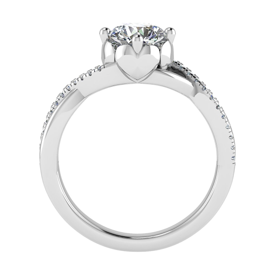 Infinity Twist Round Diamond Engagement Ring