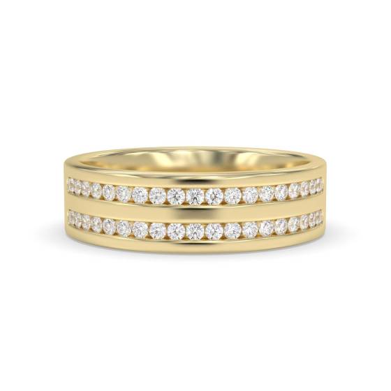 6mm Double Row 40% Diamond Wedding Ring