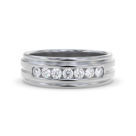 6.5mm Mens Round Diamond Ring