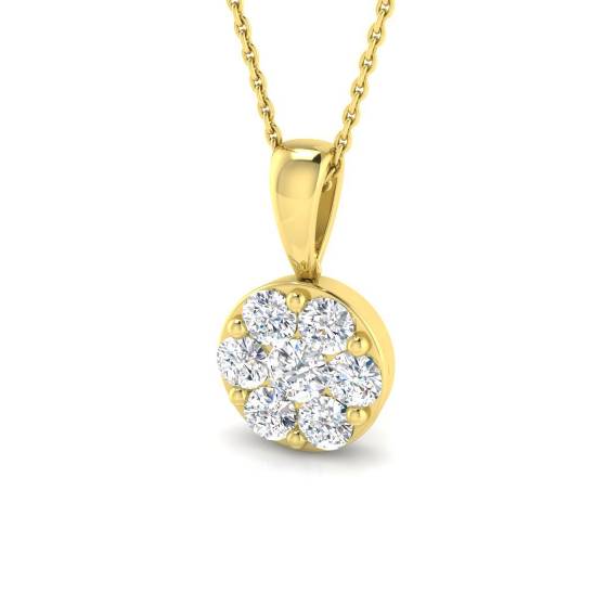 Round Labgrown Diamond Set Cluster Pendant