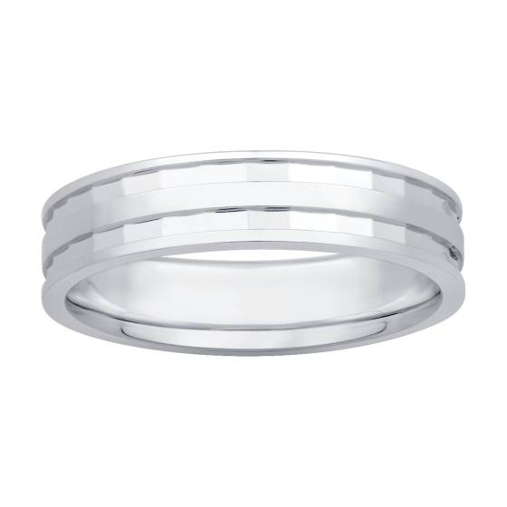 Mens Carved Wedding Band