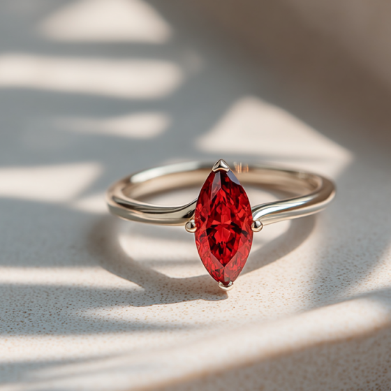 Classic Marquise Ruby Solitaire Ring