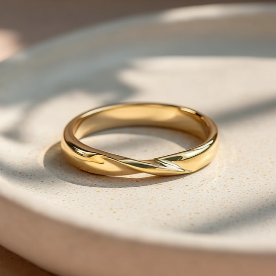 3mm Plain Shaped Wedding Band