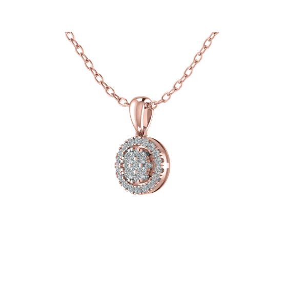 Round Diamond Set Cluster Pendant