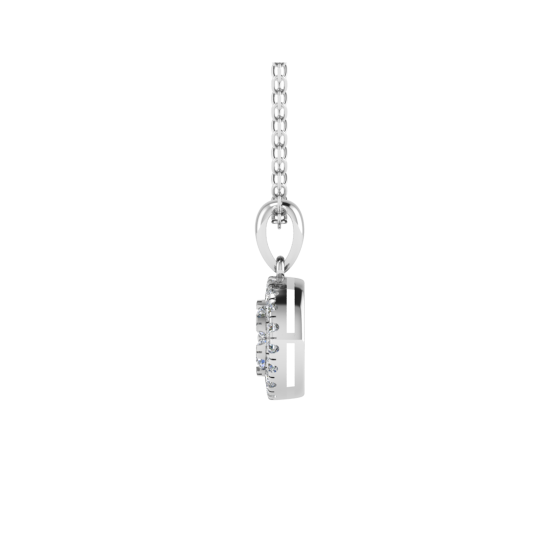Round Diamond Set Cluster Pendant