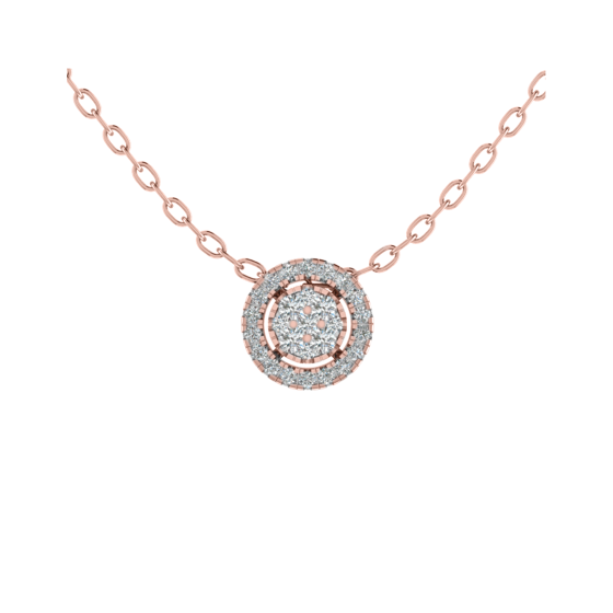 Round Diamond Set Cluster Pendant