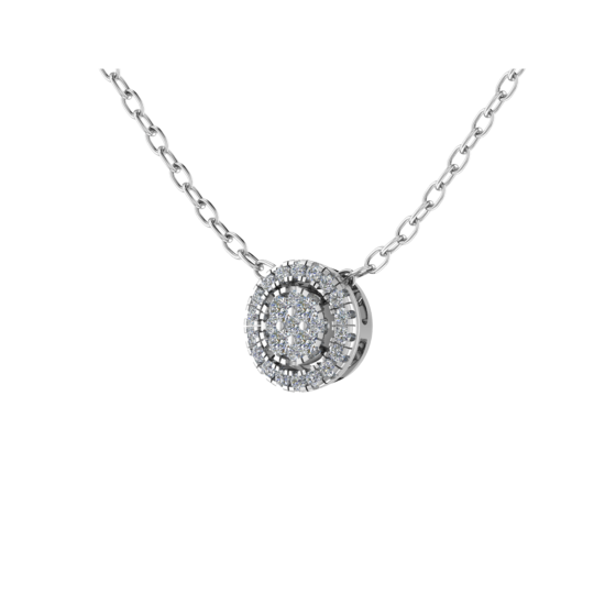 Round Diamond Set Cluster Pendant