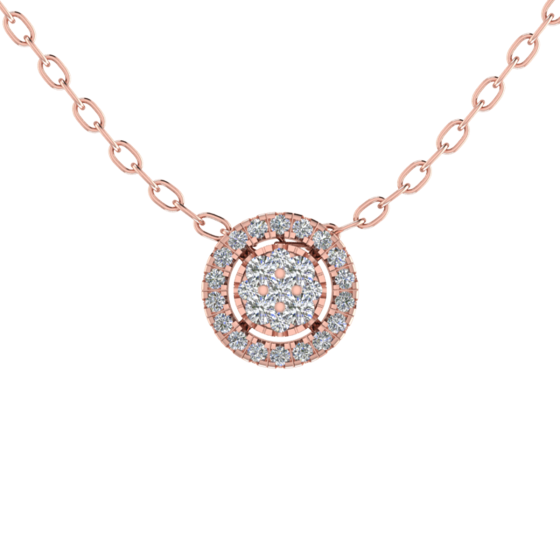 Round Diamond Set Cluster Pendant