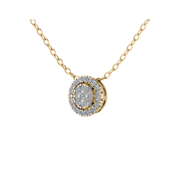 Round Diamond Set Cluster Pendant