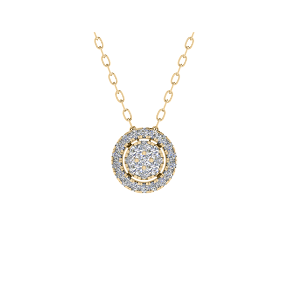 Round Diamond Set Cluster Pendant