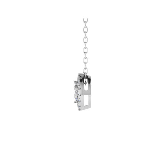 Round Diamond Set Cluster Pendant