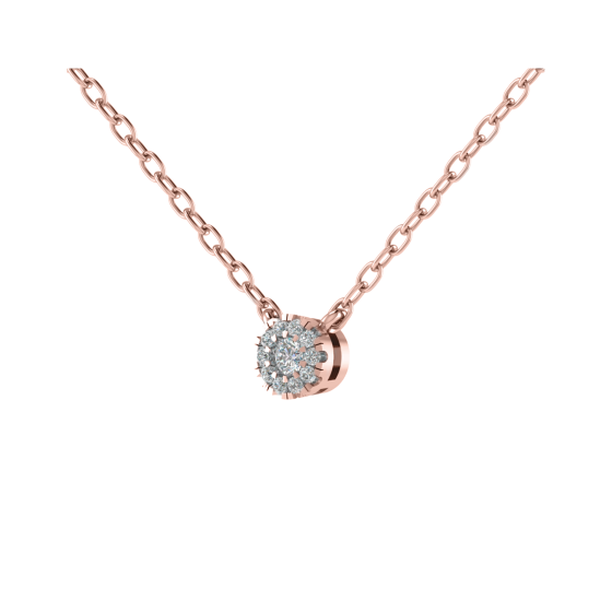 Round Diamond Set Cluster Pendant