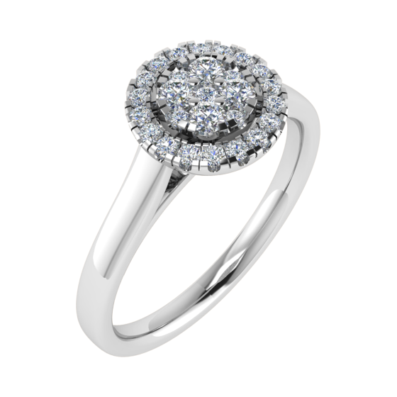 0.25ct VS/G-H Round Diamond Set Cluster Ring