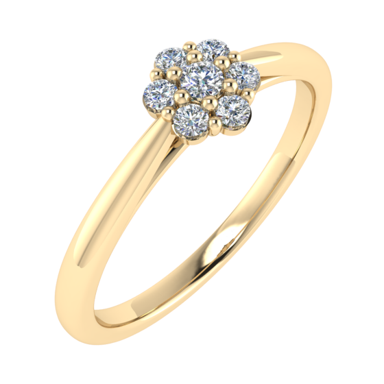 0.15ct VS/G-H Round Diamond Set Cluster Ring