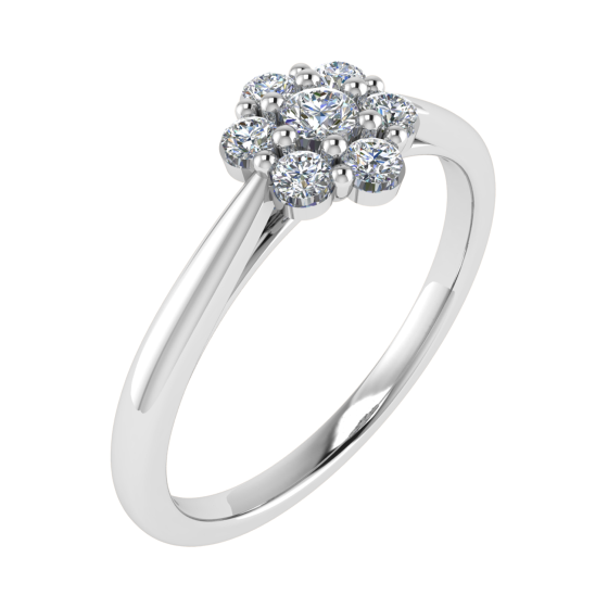 0.25ct VS/G-H Round Diamond Set Cluster Ring