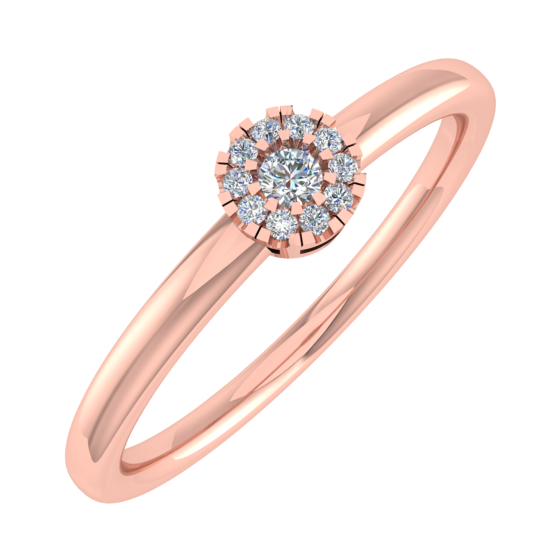 0.05ct VS/G-H Round Diamond Set Cluster Ring