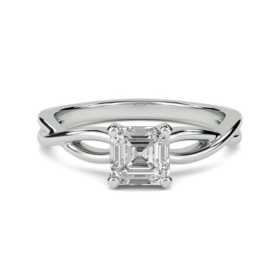 Infinity Love Swirl Asscher Diamond Engagement Ring