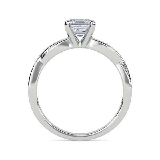 Infinity Love Swirl Asscher Diamond Engagement Ring