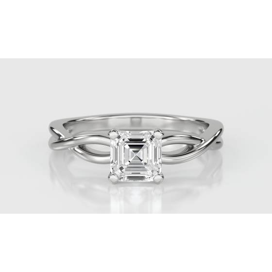Infinity Love Swirl Asscher Diamond Engagement Ring
