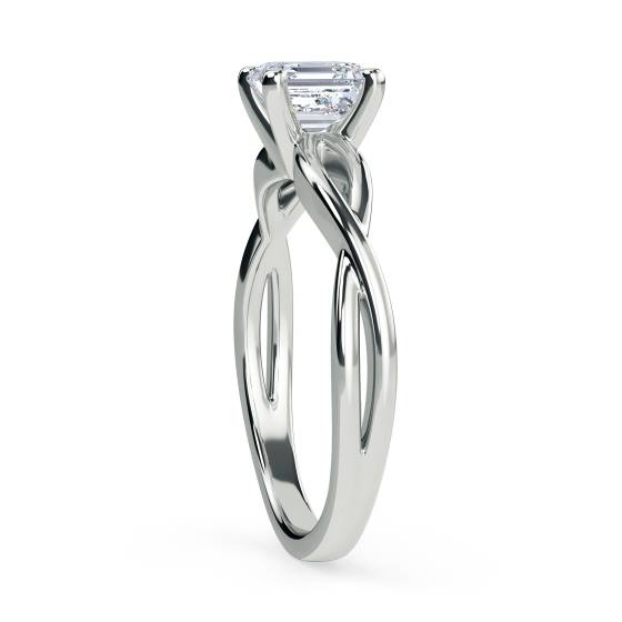 Infinity Love Swirl Asscher Diamond Engagement Ring