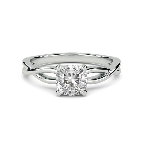 Infinity Love Swirl Cushion Diamond Engagement Ring