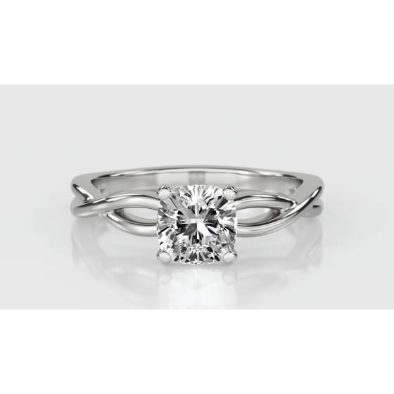 Infinity Love Swirl Cushion Diamond Engagement Ring
