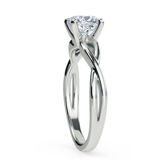 Infinity Love Swirl Cushion Diamond Engagement Ring