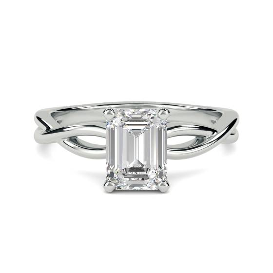 Infinity Love Swirl Emerald Diamond Engagement Ring