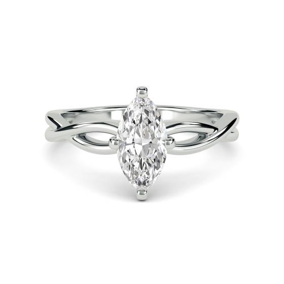 Infinity Love Swirl Marquise Diamond Engagement Ring
