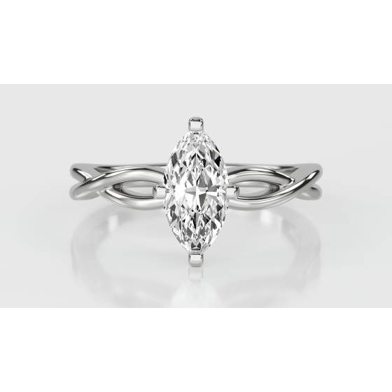 Infinity Love Swirl Marquise Diamond Engagement Ring
