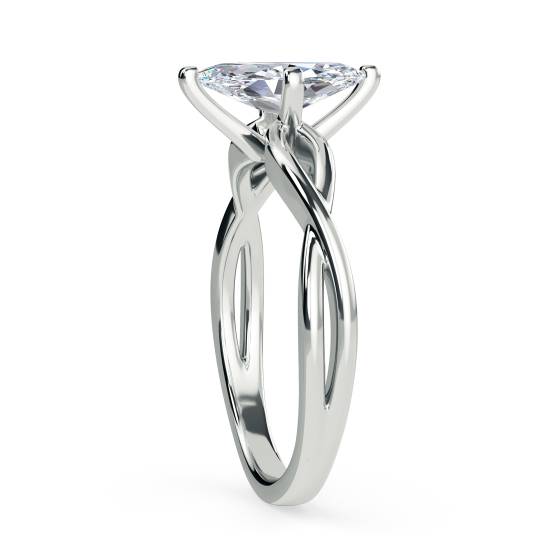 Infinity Love Swirl Marquise Diamond Engagement Ring