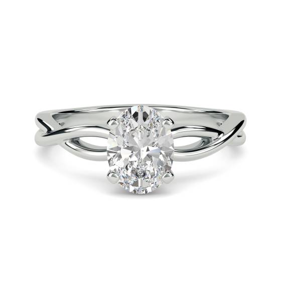 Infinity Love Swirl Oval Diamond Engagement Ring