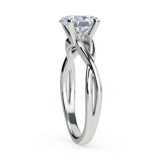 Infinity Love Swirl Oval Diamond Engagement Ring
