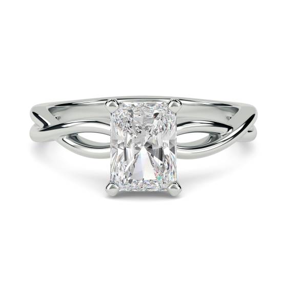 Infinity Love Swirl Radiant Diamond Engagement Ring