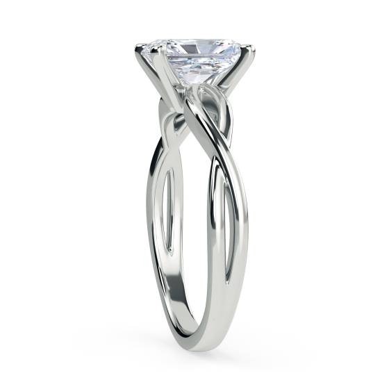 Infinity Love Swirl Radiant Diamond Engagement Ring