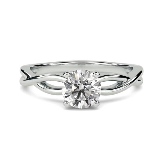 Infinity Love Swirl Round Diamond Engagement Ring