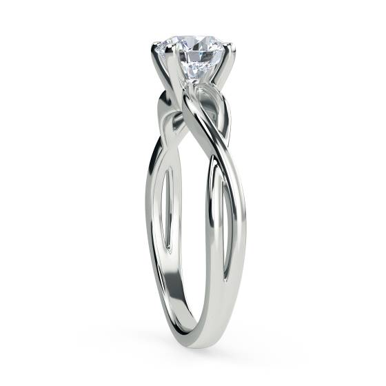 Infinity Love Swirl Round Diamond Engagement Ring