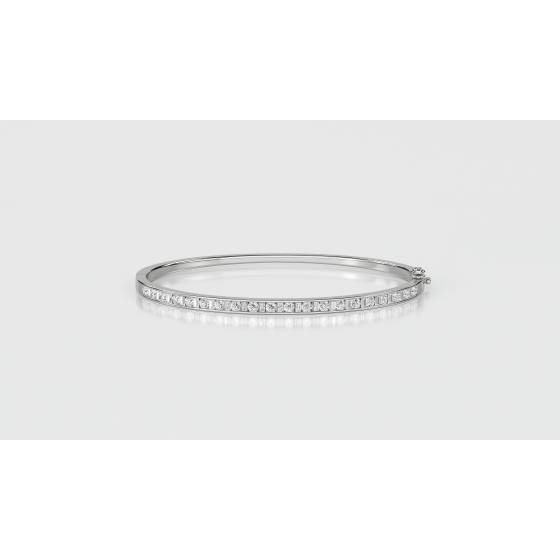 1.00ct VS/E-F Elegant Round and Baguette Diamond Set Bangle