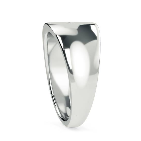 Round Diamond Gents Oval Signet Ring