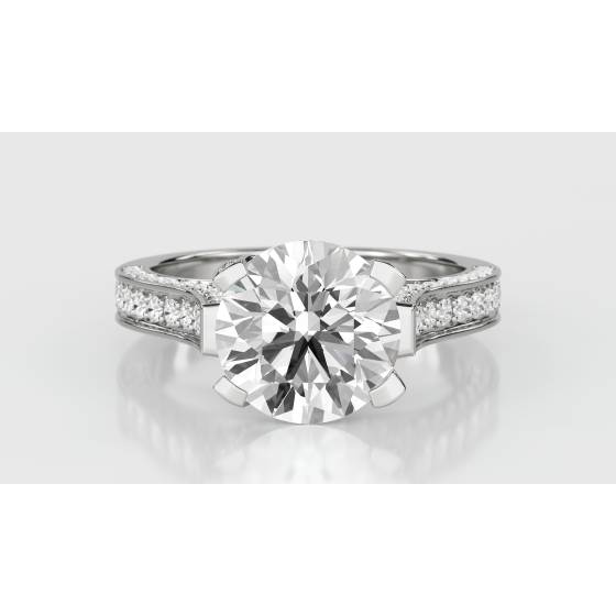 Modern Round Diamond Vintage Ring