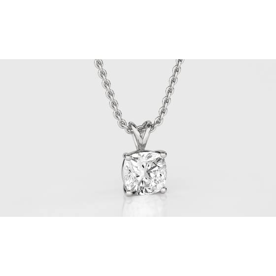 0.20 SI/G-H Modern Cushion Diamond Solitaire Pendant
