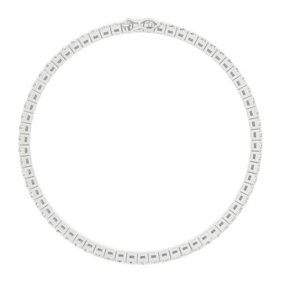 Single Row Princess Diamond Tennis Bracelet