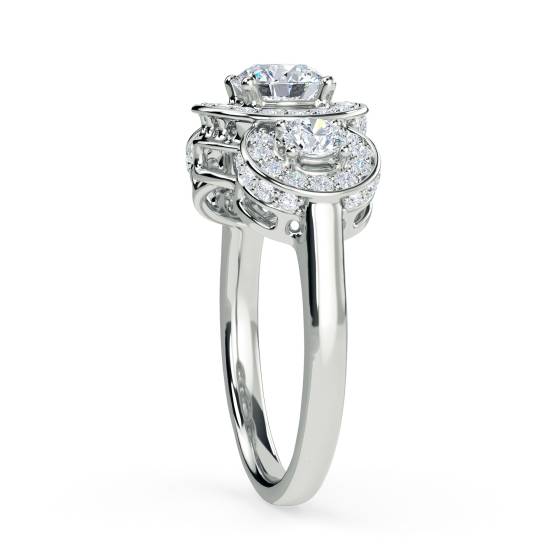 Round Diamond Bezel Set Designer Ring
