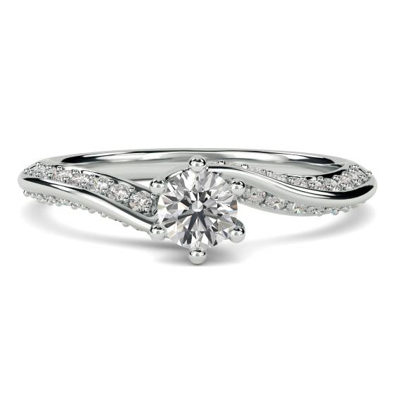 Round Shoulder Set Diamond Engagement Ring